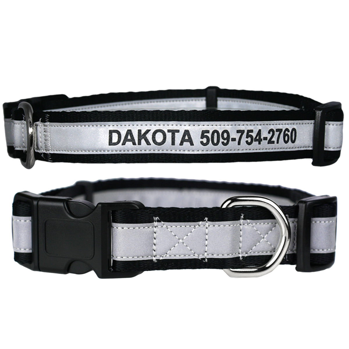 Warner Reflective DayGlo Orange Dog Collar - FREE Engraved ID Tag (25mm)