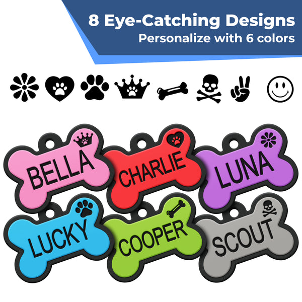 Bone Shape Silent Silicone Dog Tags