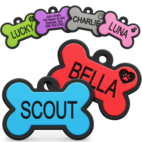 Bone Shape Silent Silicone Dog Tags