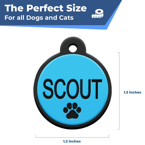 Round Shape Silent Silicone Pet ID Tag