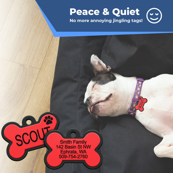 Round Shape Silent Silicone Pet ID Tag
