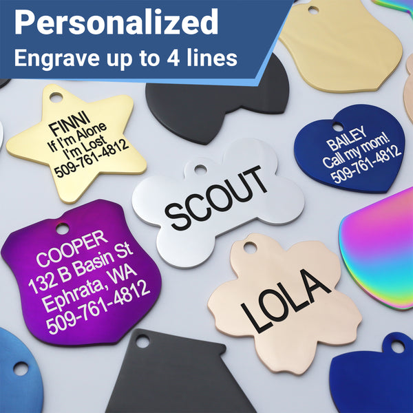 Bone Dog Tag in Stainless Steel
