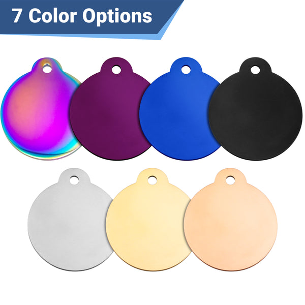 Round Pet ID Tag in Stainless Steel