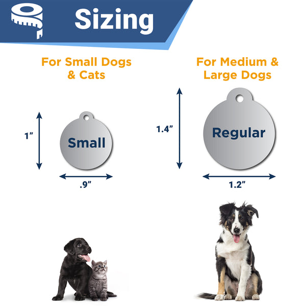 Round Pet ID Tag in Stainless Steel