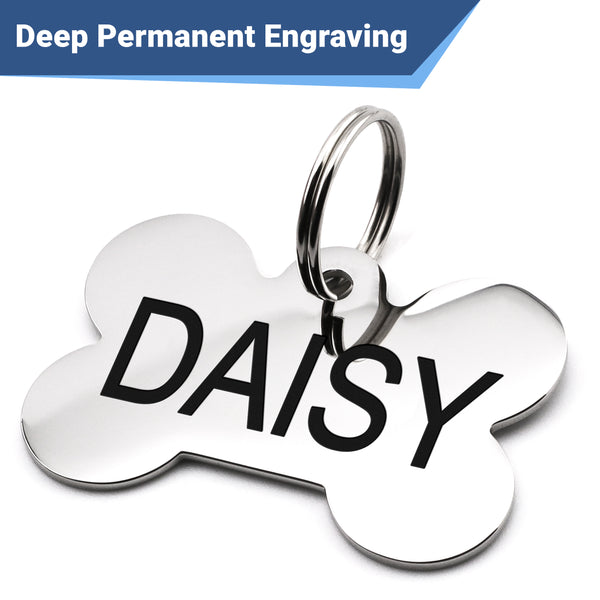 Bone Dog Tag in Stainless Steel