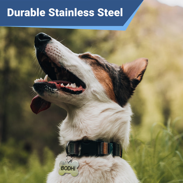 Bone Dog Tag in Stainless Steel