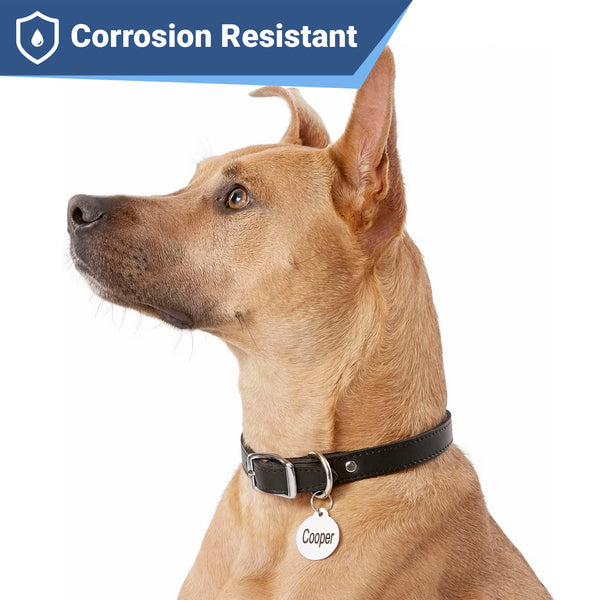 Round Pet ID Tag in Stainless Steel