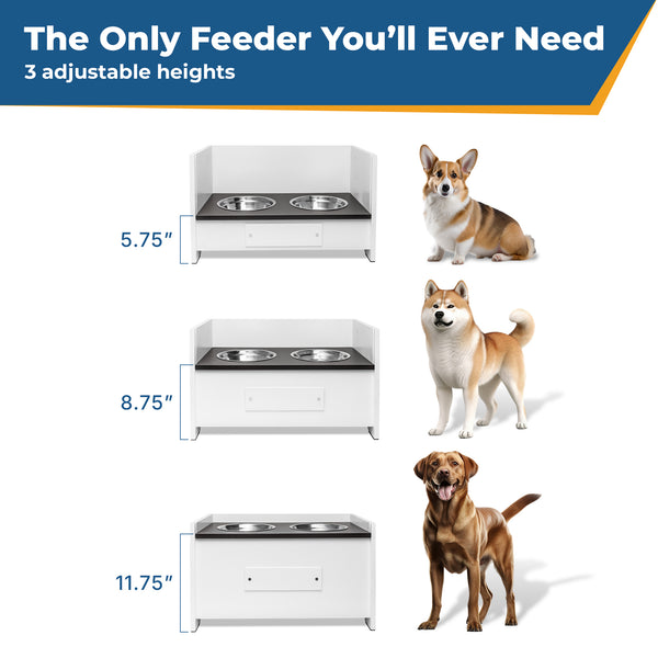 Personalized Adjustable Elevated Dog Bowl Feeder Stand