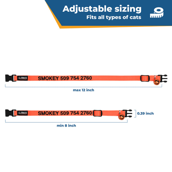 Personalized Embroidered Cat Collar with Breakaway Buckle