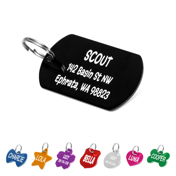 Rectangle Dog Tags in Military Dog Tag Style