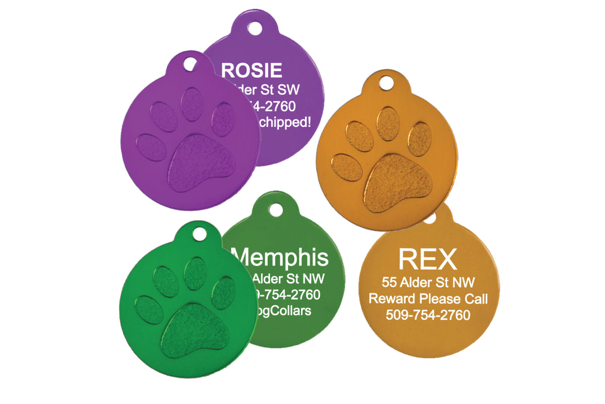 Personalised Color Paw Print Pet ID Tags - Fanduco