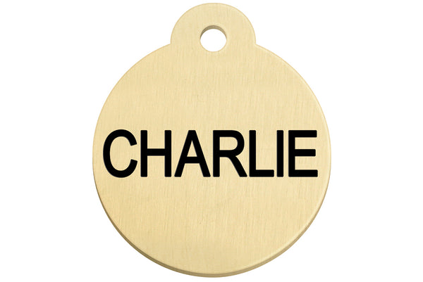 GoTags Brass Dog Tag, Personalized Pet ID Tag Custom Engraved