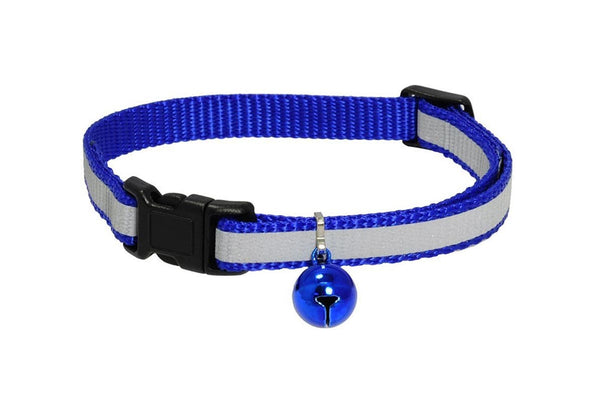 GoTags Reflective Blue Breakaway Cat Collars with Bell