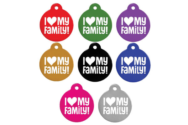 GoTags I Love My Family Pet ID Tags Personalized Engraved