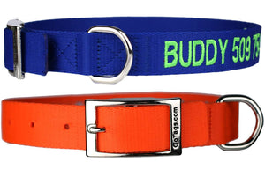 GoTags Embroidered Personalized Dog Collar with Name and Phone Number, Custom Dog Collars with Metal Buckle