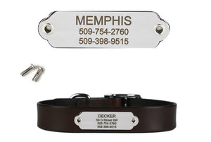 GoTags Stainless Steel Rivet on Dog Collar Nameplate ID Tag with Name and Phone