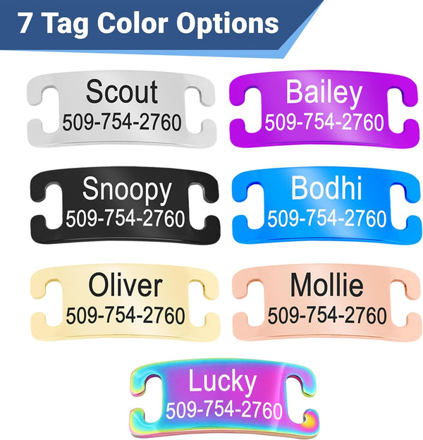 Infographic showing seven tag color options