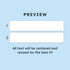 Preview graphic showing two numbered centered text boxes and note that all text will be centered and resized for the best fit