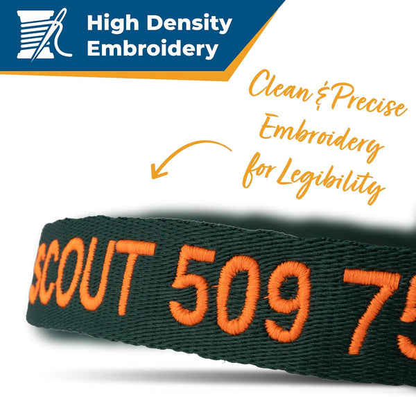 Personalized Embroidered Dog Collar with Metal Buckle