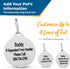 Back view of ESA Pet ID Tag showcasing permanently engraved text and up to four customizable lines on a white background