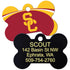 NCAA Team Pet ID Tag - Bone Shape