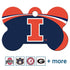 NCAA Team Pet ID Tag - Bone Shape
