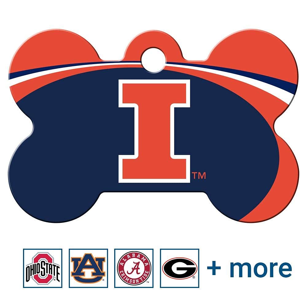 NCAA Team Pet ID Tag - Bone Shape