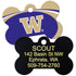NCAA Team Pet ID Tag - Bone Shape