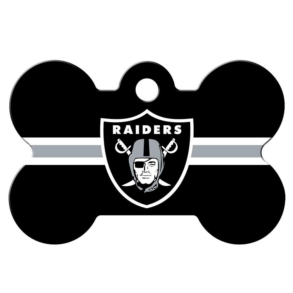 NFL Team Brass Bone Pet ID Tag - tag-nfl-raiders-bone-reg
