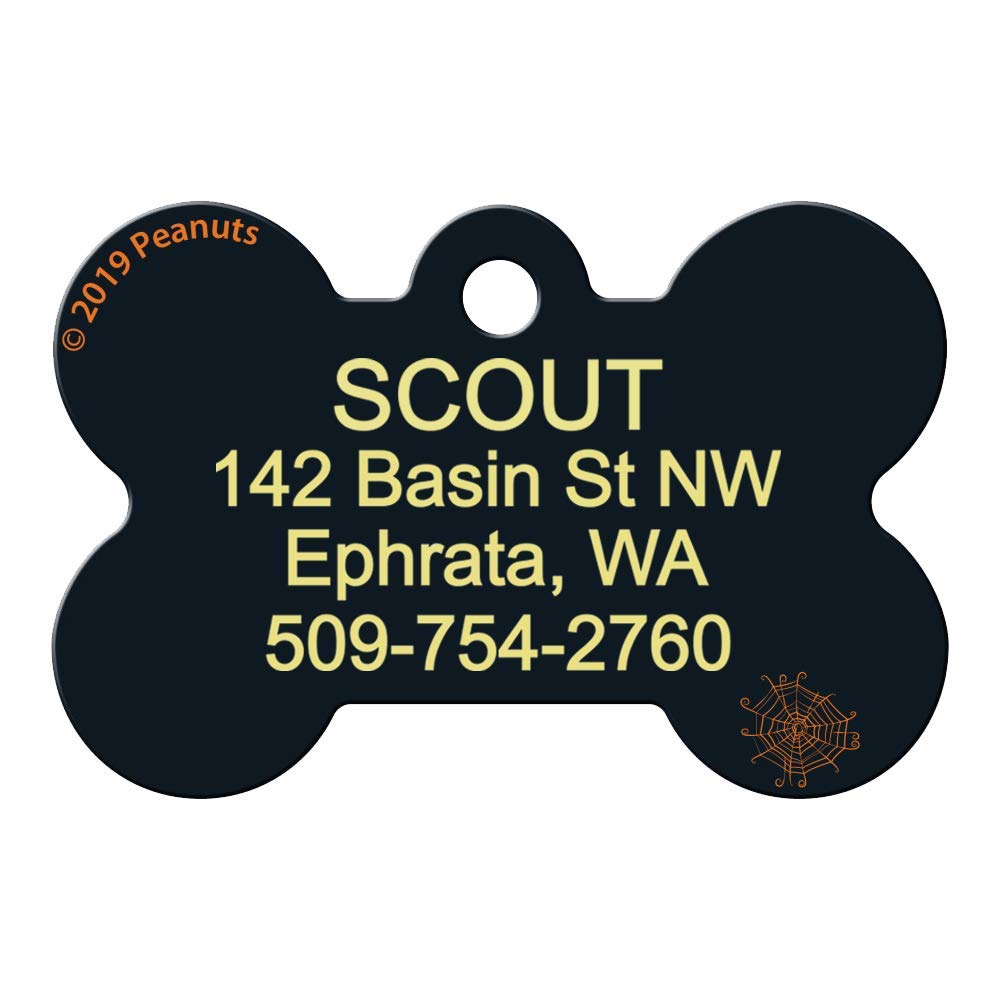 GoTags Halloween Snoopy and Charlie Brown Pet ID Tags for Dogs and Cats, Personalized Engraved Dog ID Tags with up to 4 Lines