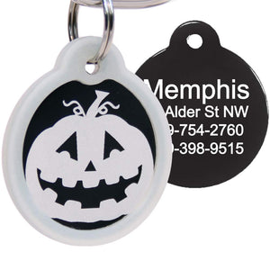 GoTags Halloween Dog Tag, Personalized Pet ID Tag with 4 Lines of Custom Engraved Text