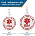 Find Their Perfect Fit with ESA Pet ID Tags in 0.9 and 1.2 inch widths and red medical alert symbols