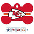 GoTags Personalized Brass Metal Bone Shape Pet ID Tag Engraved with Name and Custom Text, Every NFL Football Team Pet Apparel (Large)