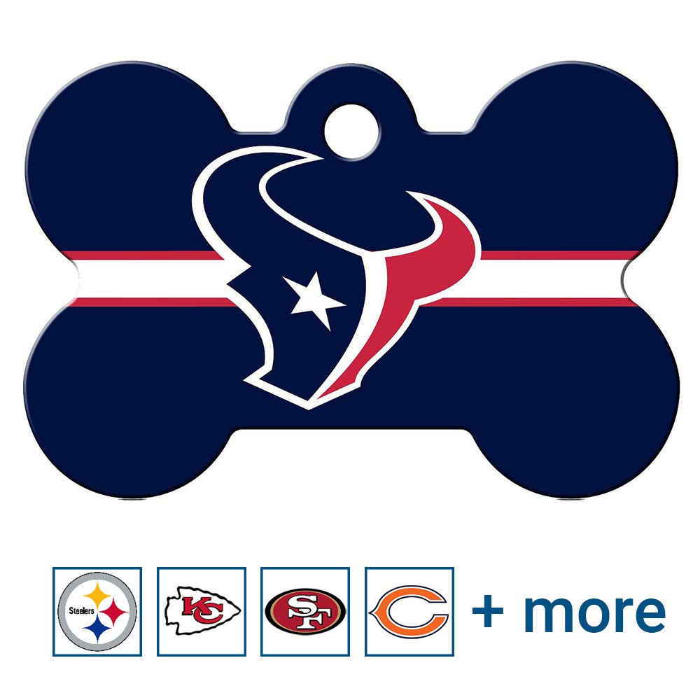 NFL Team Brass Bone Pet ID Tag - tag-nfl-texans-bone-reg