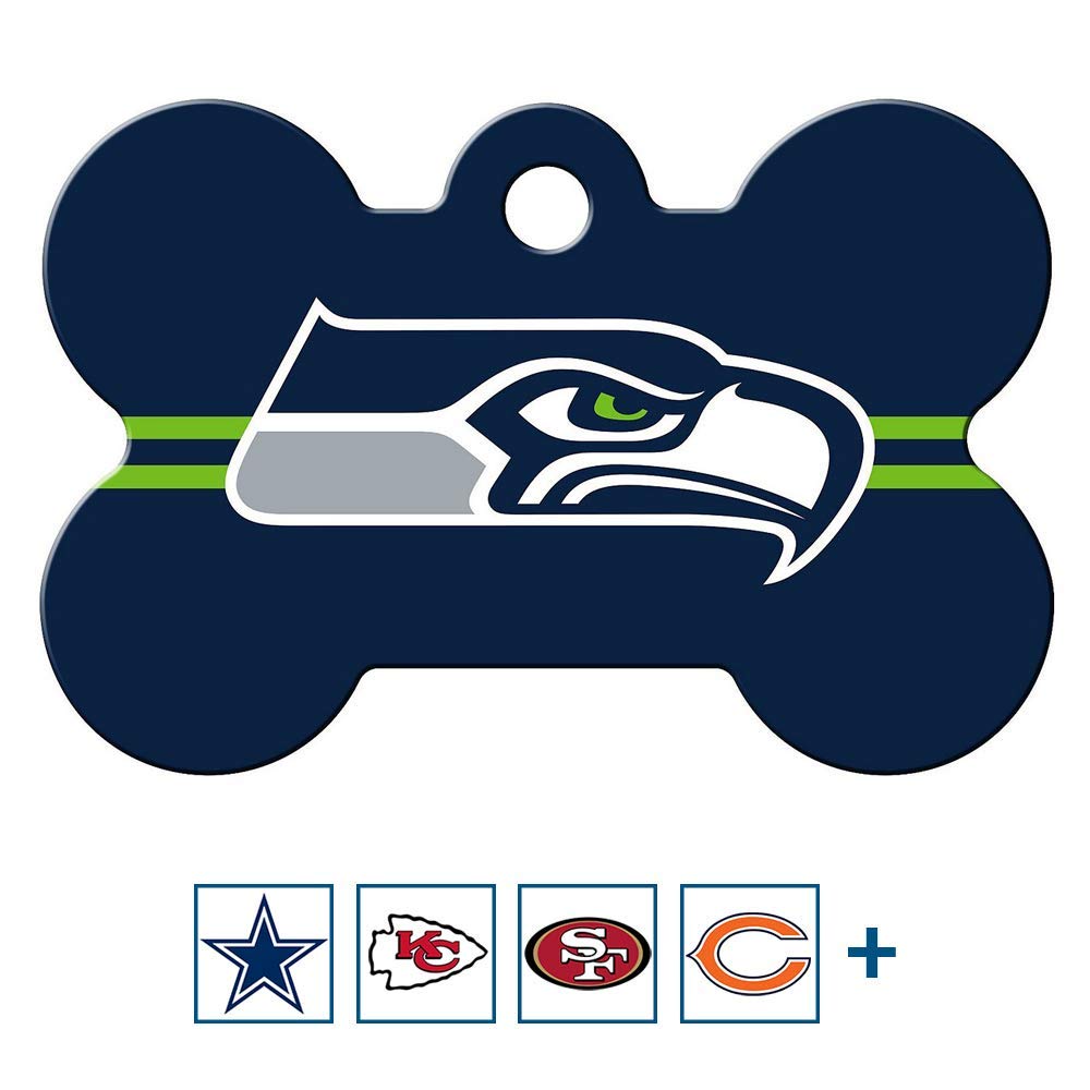 NFL Team Brass Bone Pet ID Tag - tag-nfl-seahawks-bone-reg