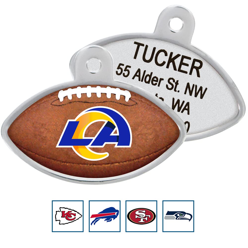 NFL Team Pet ID Tag - Football Shape - tag-nfl-rams-football_8473-17