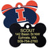 NCAA Team Pet ID Tag - Bone Shape