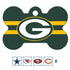 GoTags Personalized Brass Metal Bone Shape Pet ID Tag Engraved with Name and Custom Text, Every NFL Football Team Pet Apparel (Large)
