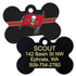 GoTags Personalized Brass Metal Bone Shape Pet ID Tag Engraved with Name and Custom Text, Every NFL Football Team Pet Apparel (Large)