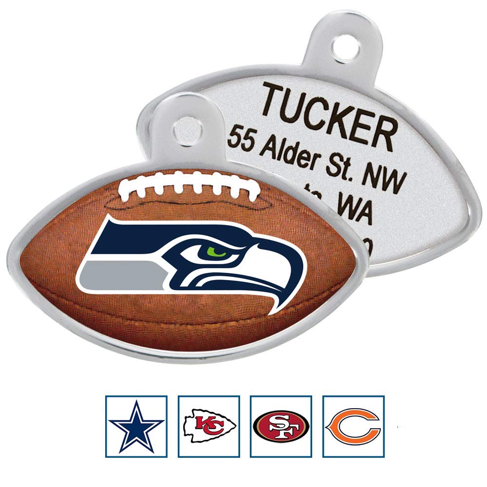 NFL Team Pet ID Tag - Football Shape - tag-nfl-seahawks-football_8473-29