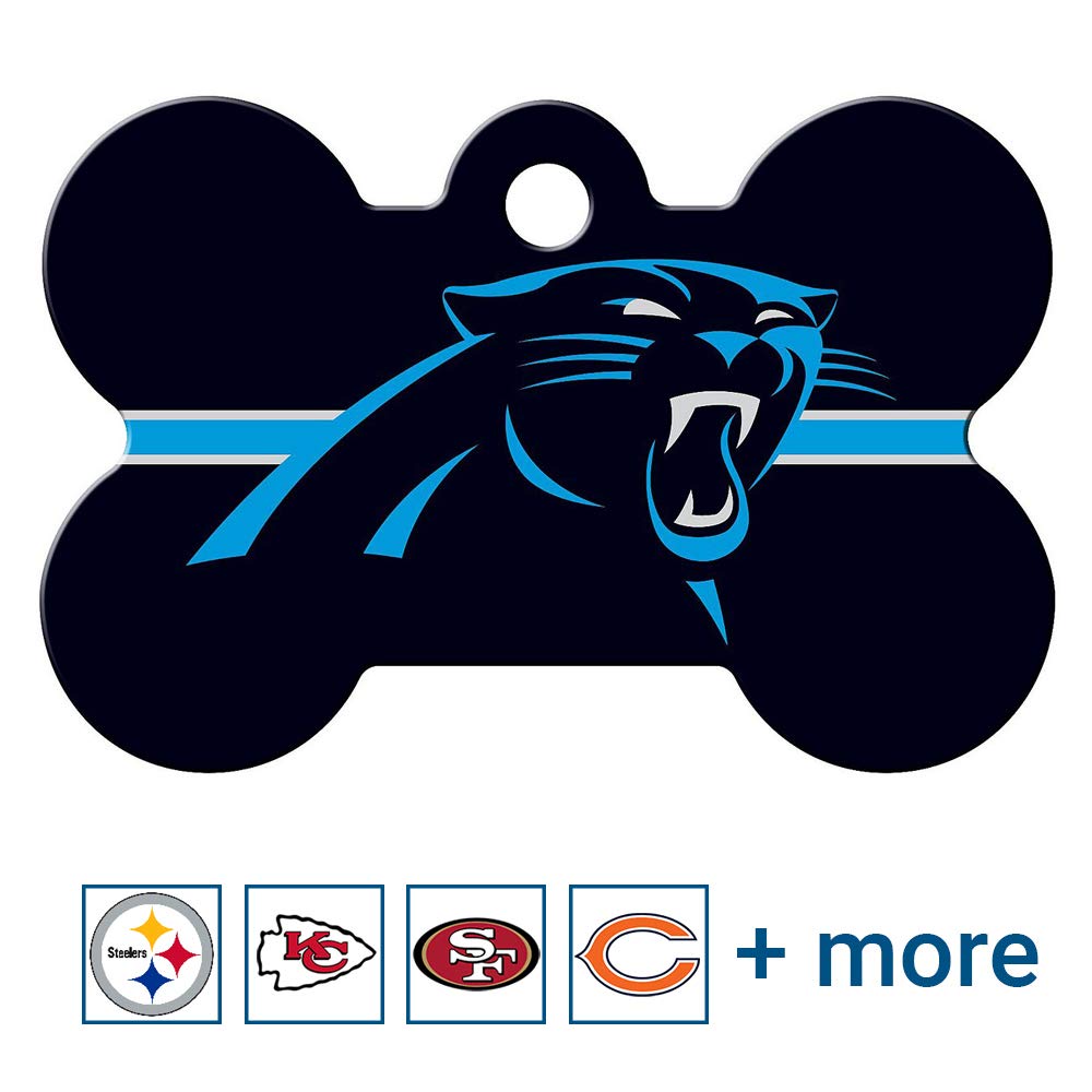 NFL Team Brass Bone Pet ID Tag - tag-nfl-panthers-bone-reg