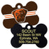 GoTags Personalized Brass Metal Bone Shape Pet ID Tag Engraved with Name and Custom Text, Every NFL Football Team Pet Apparel (Large)
