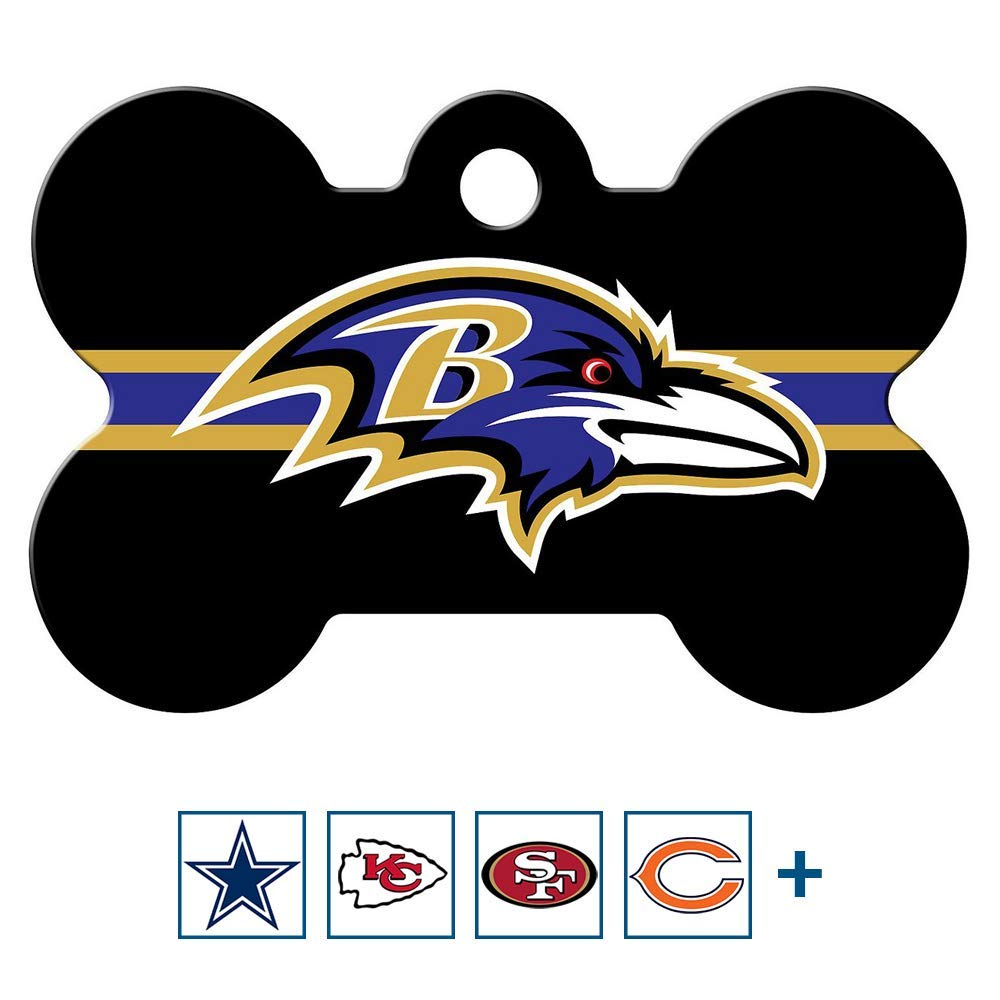 NFL Team Brass Bone Pet ID Tag - tag-nfl-ravens-bone-reg