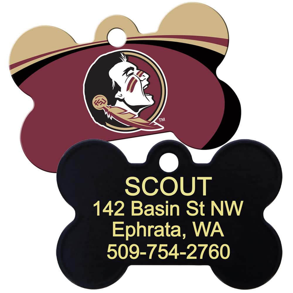 NCAA Team Pet ID Tag - Bone Shape
