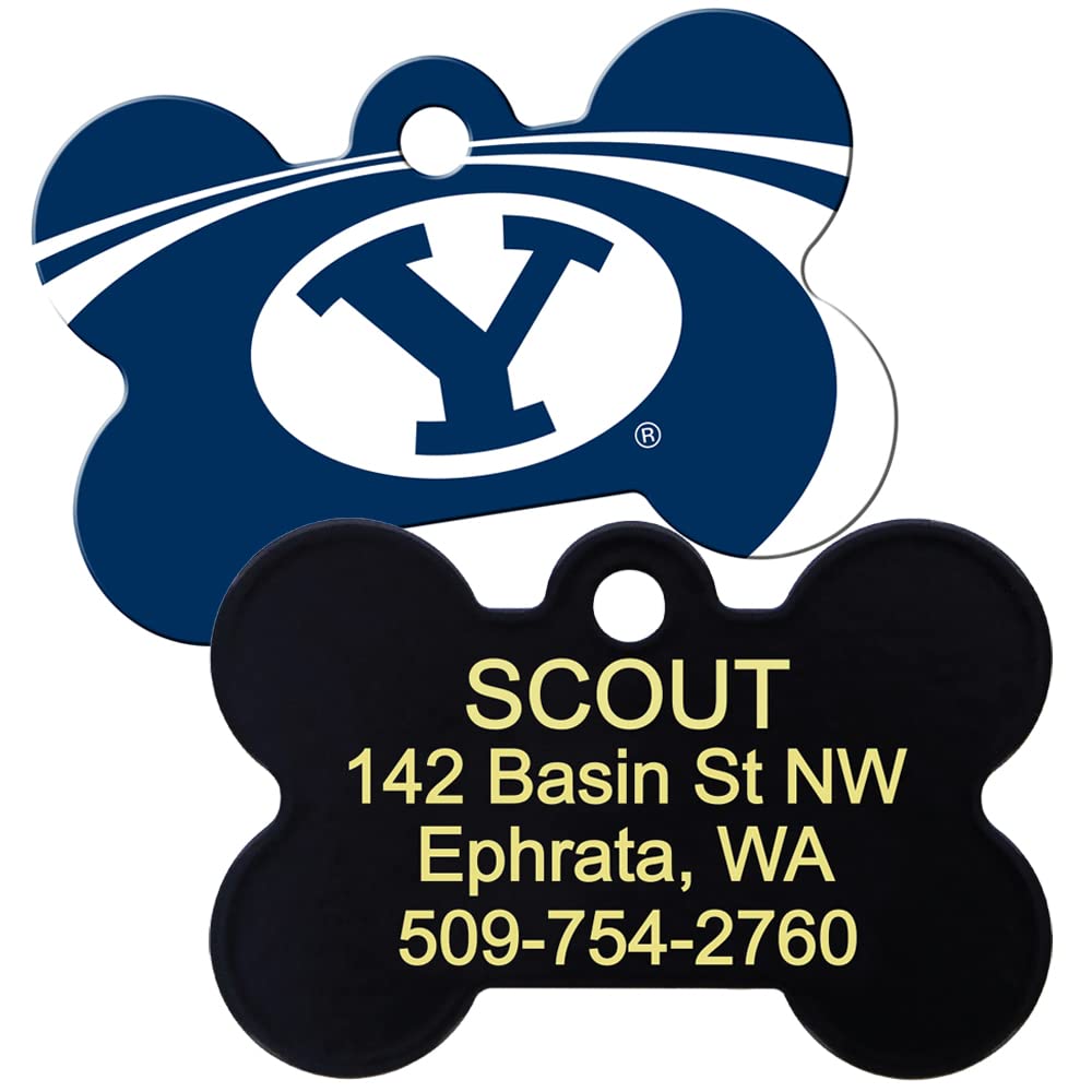 NCAA Team Pet ID Tag - Bone Shape