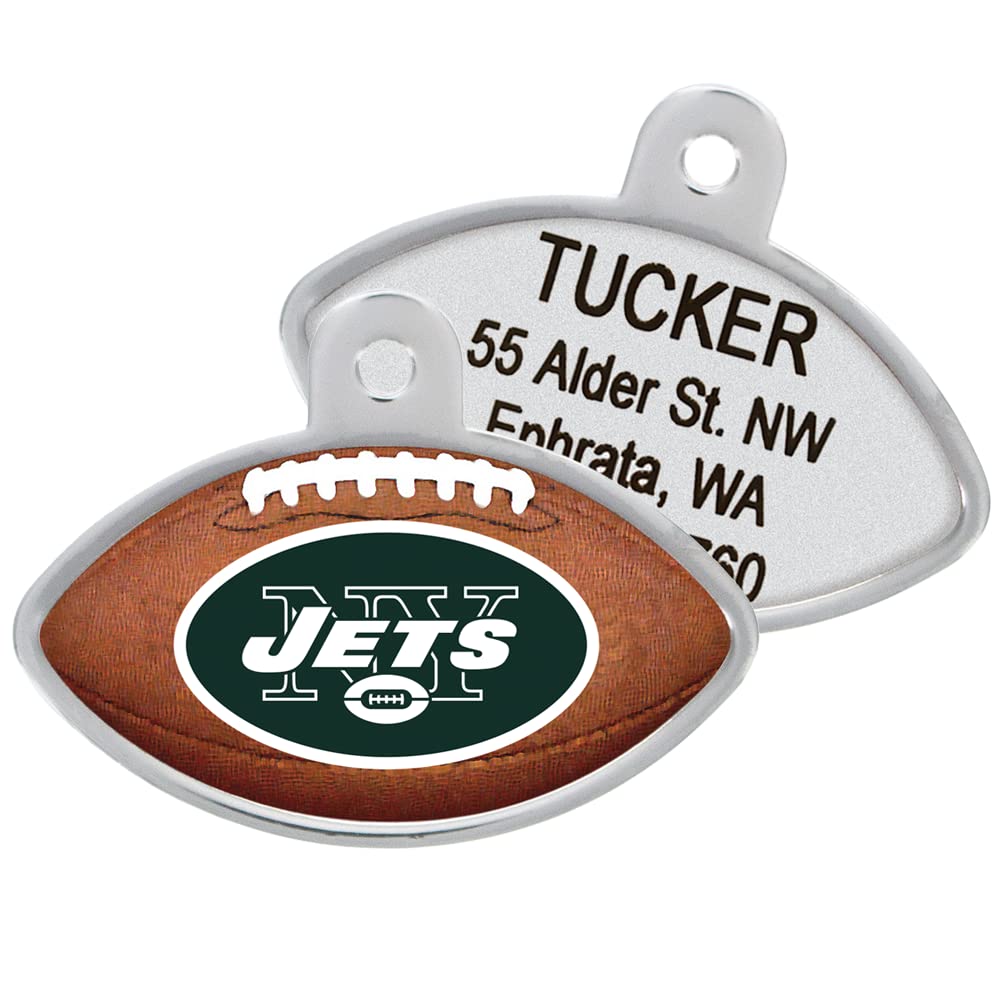 GoTags Personalized Engraved NFL Football Team Dog Tags, Football Shape Pet ID Tags