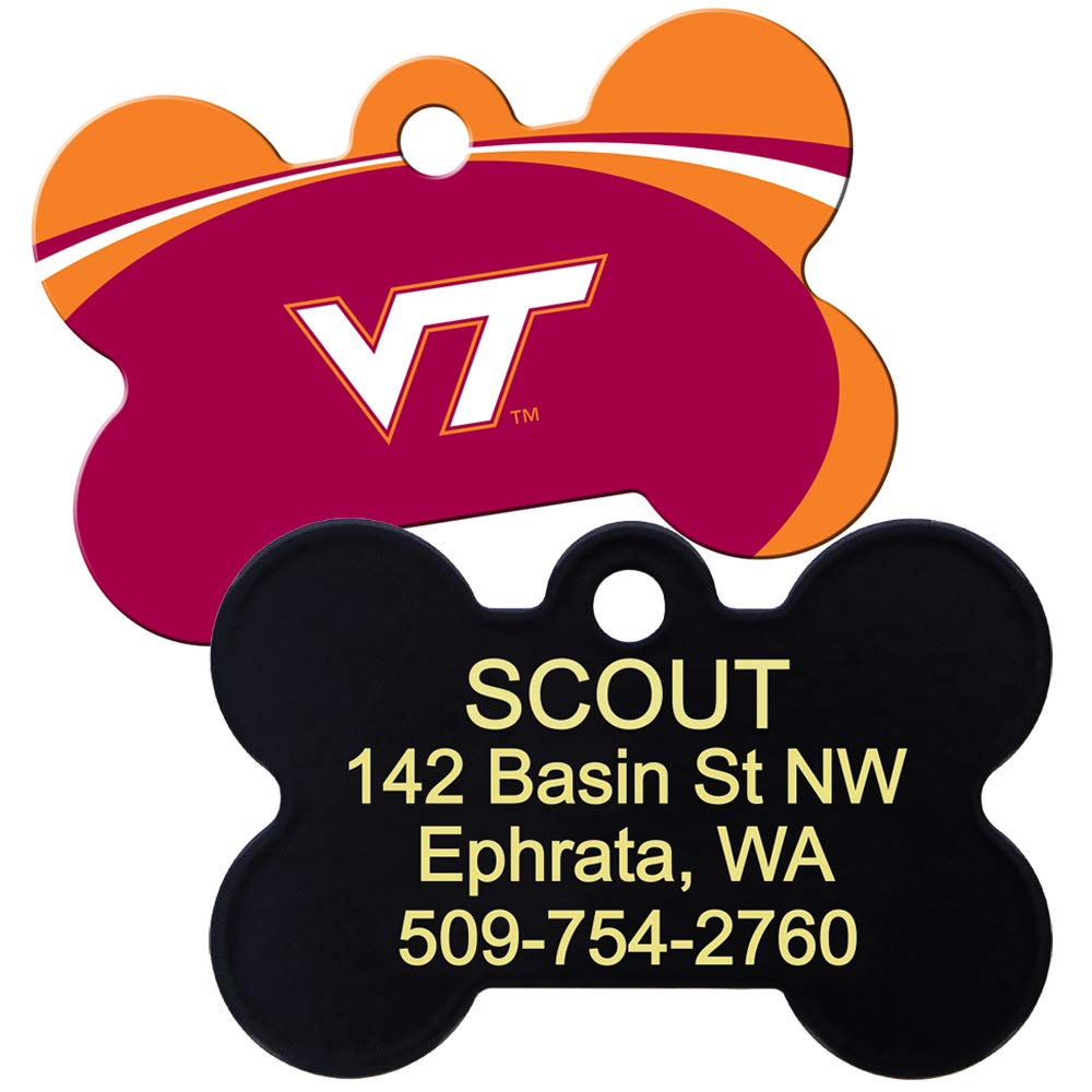 NCAA Team Pet ID Tag - Bone Shape