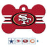 GoTags Personalized Brass Metal Bone Shape Pet ID Tag Engraved with Name and Custom Text, Every NFL Football Team Pet Apparel (Large)