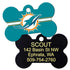 GoTags Personalized Brass Metal Bone Shape Pet ID Tag Engraved with Name and Custom Text, Every NFL Football Team Pet Apparel (Large)