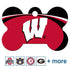 NCAA Team Pet ID Tag - Bone Shape